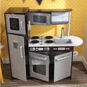 KidKraft Uptown Espresso Wooden Play Kitchen with Play Phone, Chalkboard & Towel Rack - Espresso