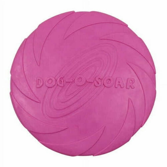 Large Puppy Flyer Flexible Soft Catch Rubber Frisbee Durable Dog Toy - Pink
