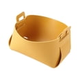 thumbnail image 4 of Cesta de almacenamiento de escritorio, bandeja decorativa con asas, organizador portátil para despensa. Amarillo, 4 of 9
