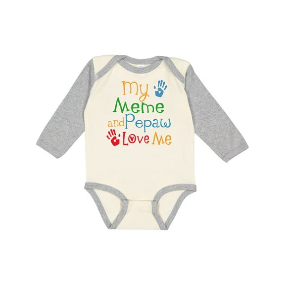 Inktastic Meme and Pepaw Love Me Boys or Girls Long Sleeve Baby Bodysuit