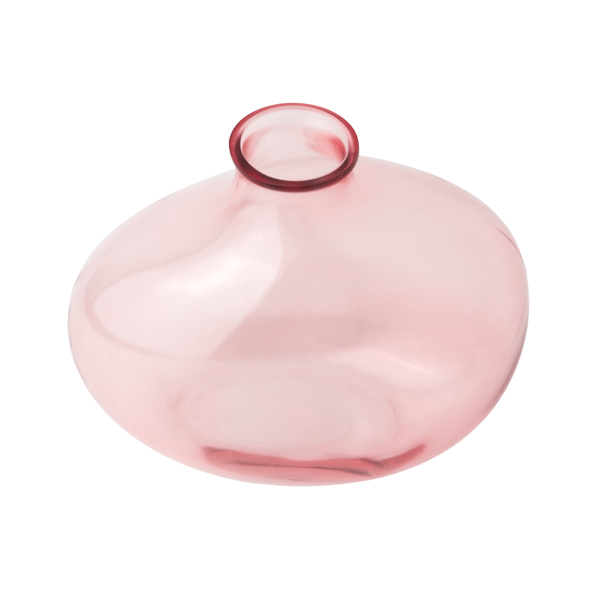 Mainstays Pink Glass Decorative Tabletop Vase, 7.3 in
