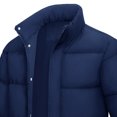 thumbnail image 6 of UVEASISHA Down Coats for Men Fashion Full Zip Stand Collar Puffer Jackets Solid Casual Windproof Insulated Parkas Thick Warm Snow Coat with Pockets Navy M, 6 of 6