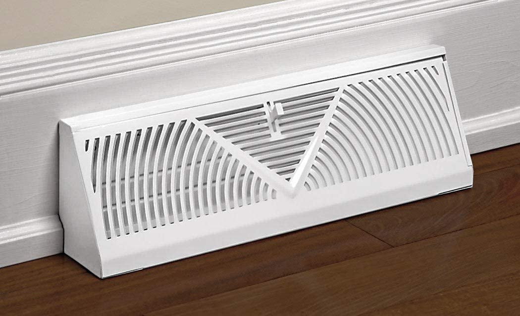 Accord Abbbwh18 Baseboard Register With Sunburst Design 18-inch White for sale online 
