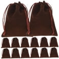 thumbnail image 4 of Masteelf 20 Pcs Soft Velvet Jewelry Bag 15.00X12.00X0.30CM Coffee, 4 of 8