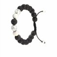 thumbnail image 1 of Mode Correspondant Bracelets Réglable Noir Mat Roches Diffuseur Bracelet de Prière Perles Femmes Accessoires Cadeaux pour les Hommes 8mm Pin Blanc, 1 of 1
