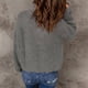 thumbnail image 4 of Suéter de las mujeres Suéter Zip Up Cuello Alto Gota Hombro Mangas de Color Puro Señora Suéter de Punto para el Otoño Invierno, 4 of 6