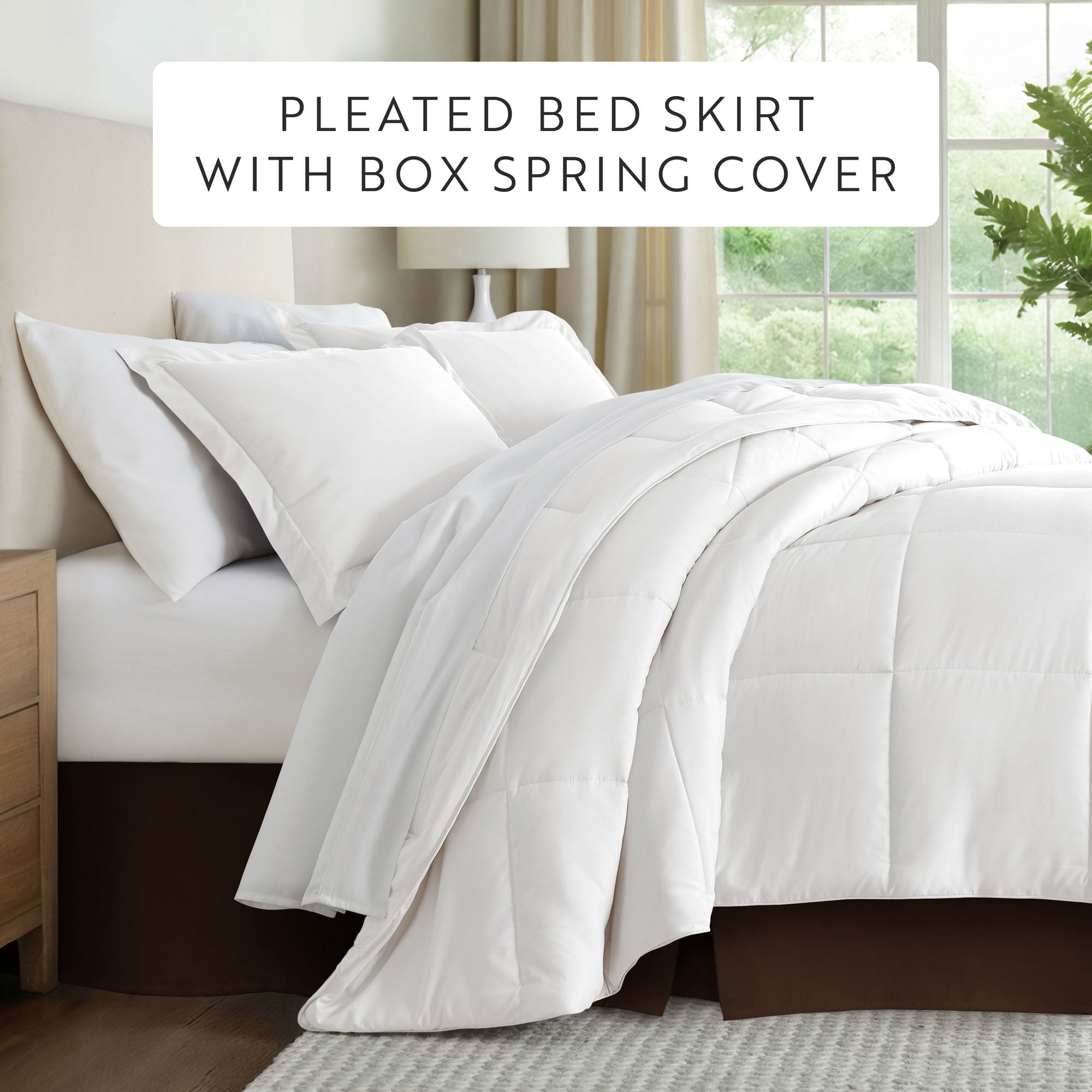 Noble Linens Chocolate Pleated Dust Ruffle Bed Skirt, Twin-XL