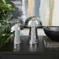 thumbnail image 2 of 10", 8"H Silver Glass Mushroom Sculpture, by DecMode (2 Count), 2 of 5