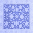 thumbnail image 1 of Ahgly Company Machine Washable Indoor Square Oriental Blue Traditional Area Rugs, 7' Square, 1 of 4