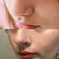 thumbnail image 3 of Longita Double Nose Ring for Single Piercing Double Hoop Nose Ring for Single Piercing Double Nose Ring Hoop Double Loop Nose Ring Spiral Nose Rings for Women, 3 of 7