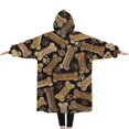 thumbnail image 2 of Oversized Wearable Blanket Hoodie,Dog Bones and Dog Footprints Sherpa Blanket Hoodie with Super Pockets,Super Warm Fuzzy Pullover for Women & Men, 2 of 6