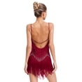 thumbnail image 2 of Jizyo Robe de Danse Salsa Latin pour Femmes Bretelles Spaghetti Robe de Danse Costume de Danse Salsa de Salon Bourgogne G, 2 of 6