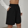 thumbnail image 5 of Women's Shorts With Pockets Elastic Waist Spring Summer Fashion Casual Solid Color Loose Wide Leg Outwear Shorts, 5 of 8