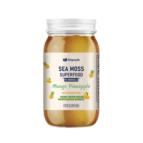 Wildcrafted Mango Pineapple Sea Moss Superfood - 92 Essential Minerals, Gut Health & Nutrient Boost Daily Supplement