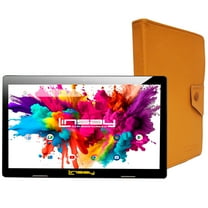 LINSAY 10.1" Octa Core 4GB RAM 128GB Storage Android 13 Tablet with Protective case Orange color, Google Certified