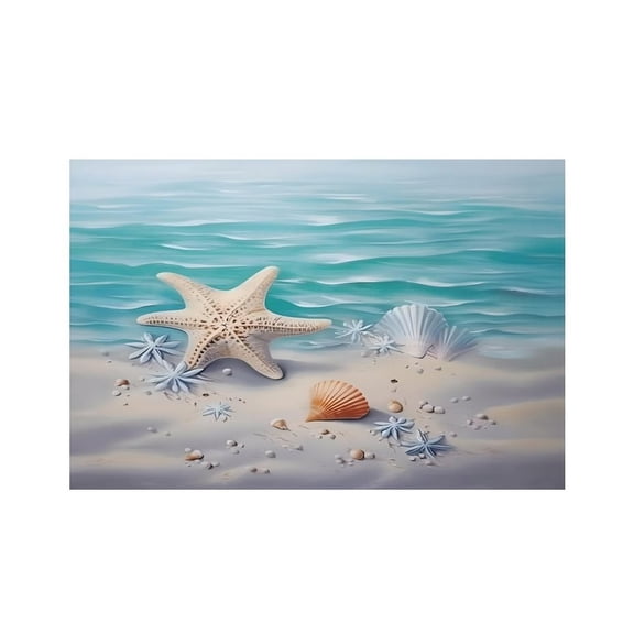 RKSupls Beach Shell Linen Placemats 30x45cm Straight Edge Stain Resistant Washable Non-Slip Table Mats Table for Kitchen Dining Room Home