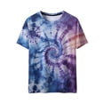 thumbnail image 3 of cocolona Womens and Mens Tie Dye Print T-shirt Summer Short Sleeve Crew Neck Tops Fashion Casual Vintage Tees Blouses, 3 of 8