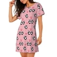 thumbnail image 2 of Disketp Valentine'S Day Panda para Camisón Corto de Manga Corta para Mujeres, Camisón Cómodo con Escote Redondo, Bonito y Confortable, 2 of 6