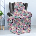 thumbnail image 4 of Paris Soft Flannel Fleece Blanket, Complex French Elements on Floral Rose Checkered Hearts Romance Love Theme, Cozy Plush for Indoor and Outdoor Use, 50" x 60", Pale Green Sea Green, by Ambesonne, 4 of 5