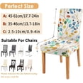 thumbnail image 5 of White Dining Chair Covers Set of 4,Color Leaves Stretch Parsons Chair slipcovers,Kitchen Spring Summer Decor Chair Seat Cover Protectors(Colorful Leaf,4 Pack), 5 of 6