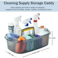 thumbnail image 2 of Plastic Cleaning Storage Caddy with Handle, Large Shower Caddy Basket Organizer for Dorm, Bathroom, Tool, Garden, Kitchen, Cleaning Supplies - Transparent Gray, 2 of 5