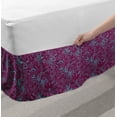 thumbnail image 2 of Floral Bed Skirt, Clutter of Botanical Elements Leaves and Flowers Abstract Striped Items, Elastic Bedskirt Dust Ruffle Wrap Around for Bedding Decor, 4 Sizes, Turquoise Dark Magenta, by Ambesonne, 2 of 2