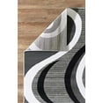 thumbnail image 5 of GLORY RUGS Modern Area Rug Swirls Carpet Bedroom Living Room Contemporary Dining Accent Sevilla Collection 4817 (4x6, Grey Black), 5 of 5