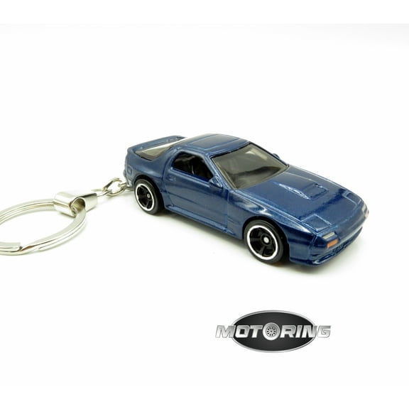 1989 '89 Mazda Savanna RX7 Blue Car Rare Novelty Keychain 1:64 Diecast