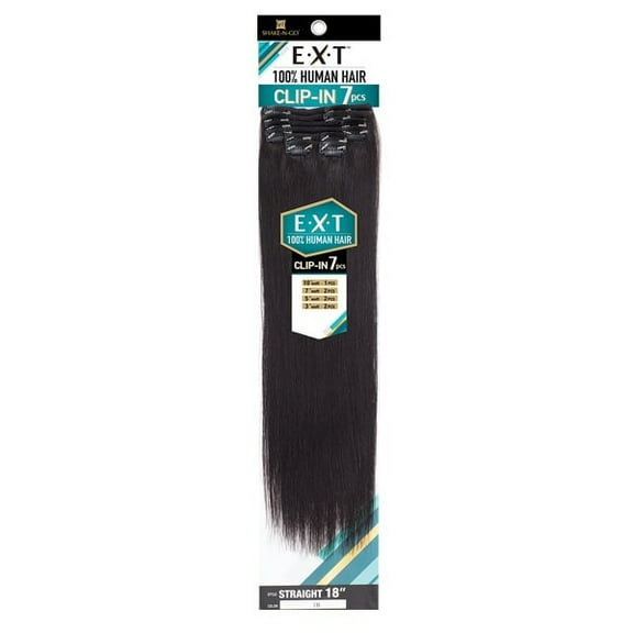 Shake N Go 100% Human Hair Extension Clip In 7PCS - STRAIGHT 18" (LT/AUBURN)
