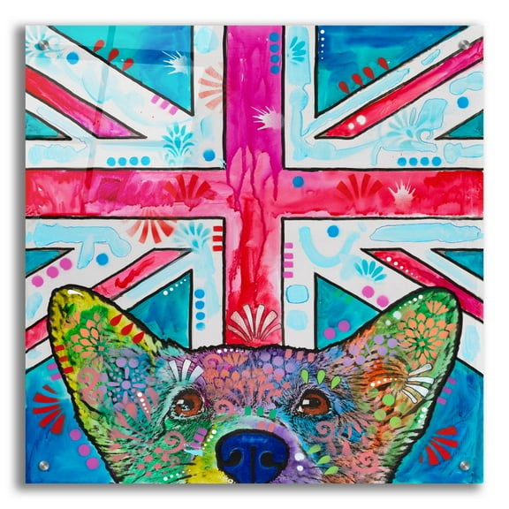 Epic Art 'For Corgi and Country' by Dean Russo, Acrylic Glass Wall Art, 24"x24"