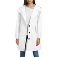 thumbnail image 5 of iHPH7 Women Fall Clothes Long Rain Coat for Women Waterproof Workout Jackets for Woman Zip Up Jacket Waterproof Rain Jacket Women Active Wear Jackets for Woman Lightweight Rain Jacket Women White 3XL, 5 of 9