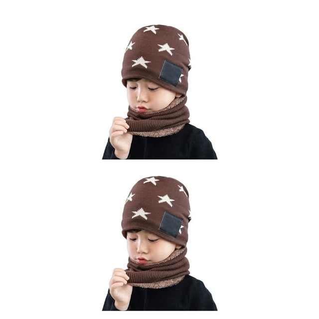 Sombrero de Invierno y Calentador de Cuello Minnieouse para Niños Estrella de Cinco Puntas