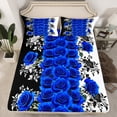 thumbnail image 2 of Manfei Dreamy Blue Rose Full Size Sheets,Country Flower Floral Bed Sheets,Natural Theme Sheet Sets For Adults,Microfiber Bedroom Decor,4 Pieces, 2 of 7