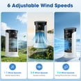 thumbnail image 2 of Portable Air Conditioner, Air Cooler with Humidifier, Digital Display, Ambient Light, Timing Function 6-Speed Evaporative Air Cooler, USB Mini Air Conditioner with Cooling Fan for Home Office, White, 2 of 9