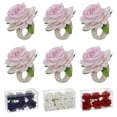 thumbnail image 3 of YUNOVA 12Pcs Handicraft Flower Napkin Rings Crafts Vine Rose Napkin Rings Napkin Holders Buckles for Table Decoration, Wedding, Valentine's, Banquet, Christmas, Birthday, Thanksgiving, 3 of 8