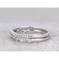 thumbnail image 4 of 0.5 Carat 2 pcs Moissanite Diamond Wedding Ring Set Stacking art deco wedding band Ring set 10k White Gold, 4 of 5