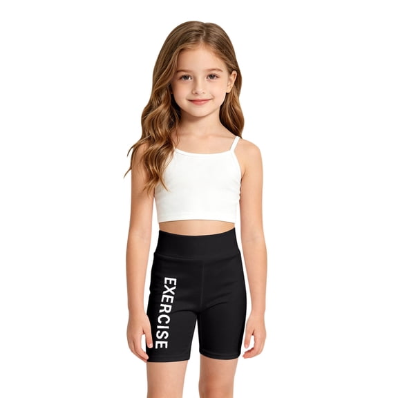 JAJAHO Summer Girls Leggings Shorts High Waisted Buttery Soft Athletic Yoga Tights For Kids 3-9Y Trendy Bottoms
