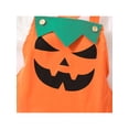 thumbnail image 6 of Sedceaty Baby Girl Boy Halloween Outfit, Pumpkin Face Print Square-Neck Suspenders Jumpsuit + Hat for Toddlers, 0-24 Months, 6 of 8