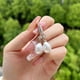 thumbnail image 4 of Pendientes de perlas artificiales en forma de gota barrocas para mujer, elegantes pendientes de novia con incrustaciones de diamantes a juego, 4 of 5