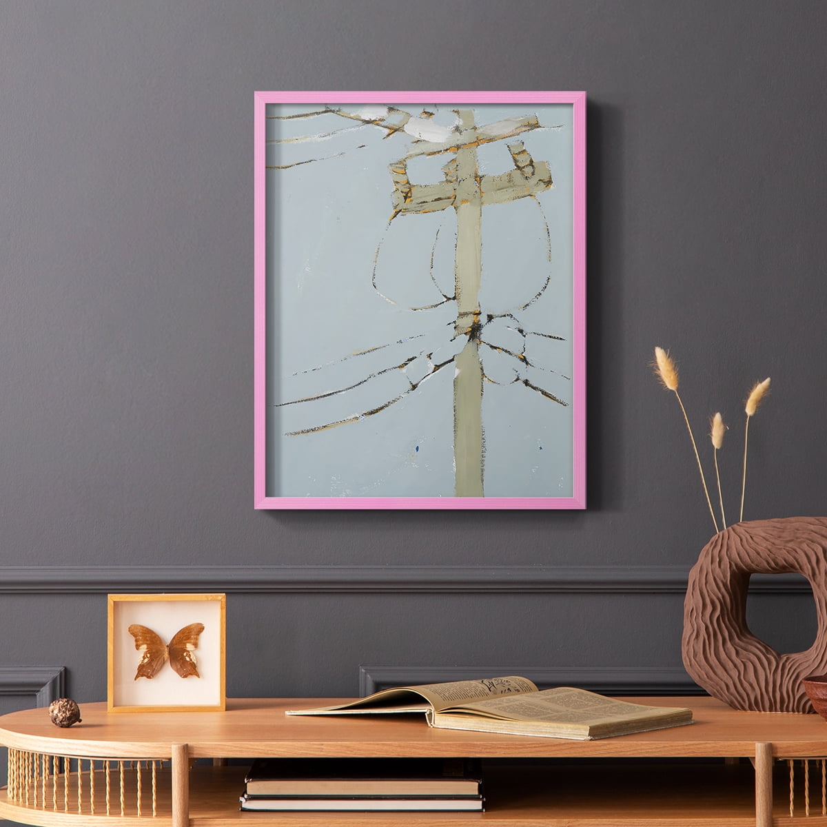 Wires V Framed Print - Solid Wood in Single Picture Frame Solid Wood 2 Framed Print