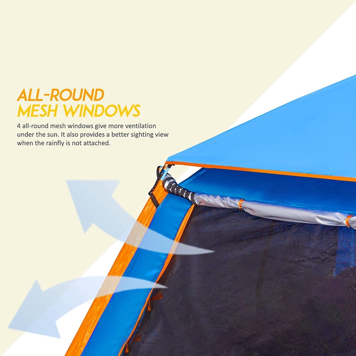 Glarewheel TNSQ-XXLBL 5-Person Pop Up Tent, Blue