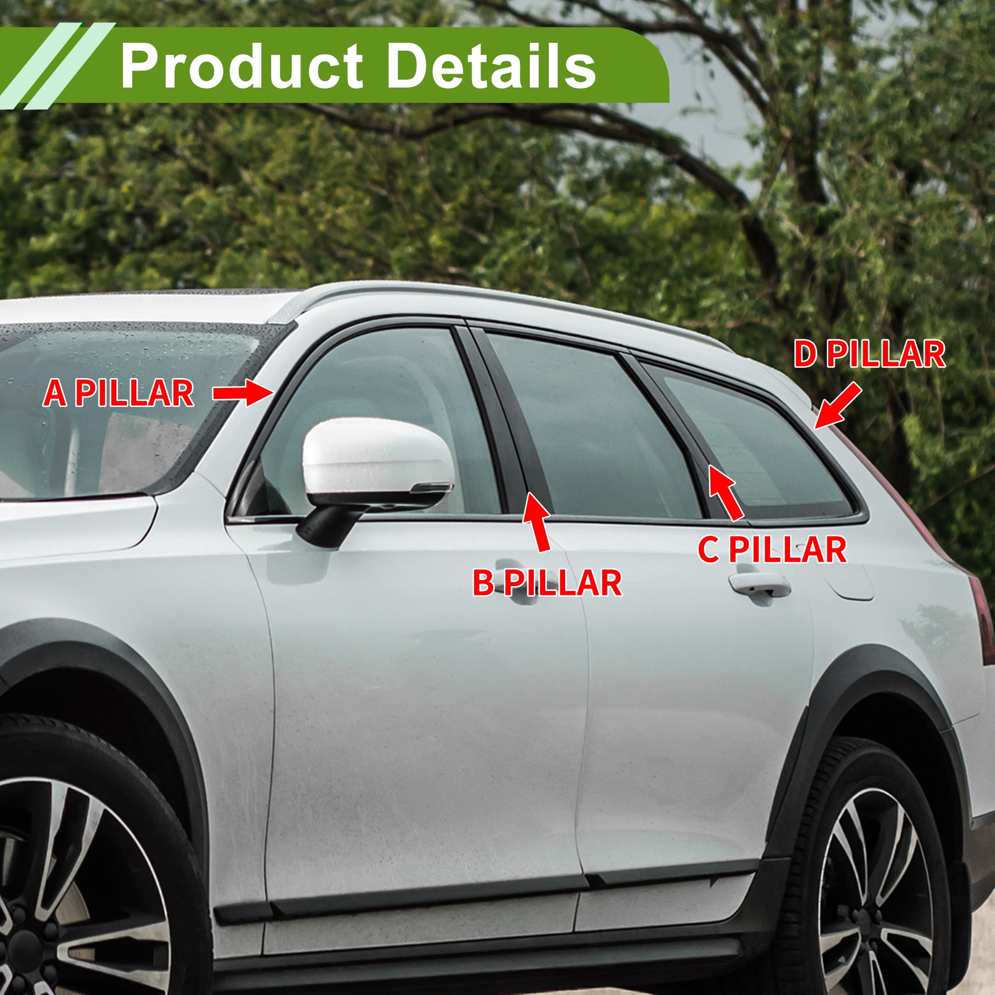 Unique Bargains 4Pcs Door Pillar Window Trim For Chevy Silverado 2000-2006 Silver