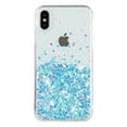thumbnail image 2 of Luminous Case for iPhone XS Max, Glow in the Dark Fluorescent Glitter Case for Women Girls, Bling Sparkle Lightweight Slim Shockproof Protective Phone Cover for iPhone XS Max, Blue, 2 of 6