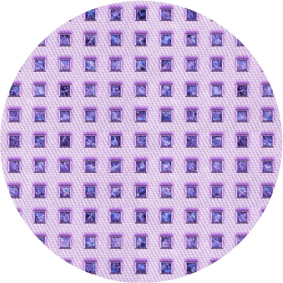 Ahgly Company Machine Washable Indoor Round Transitional Purple Area Rugs, 5' Round