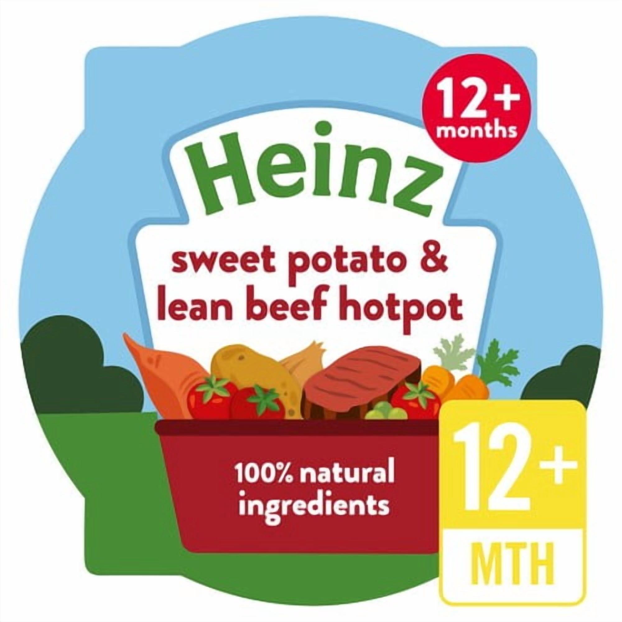 Heinz Sweet Potato & Lean Beef Hotpot Baby Food Tray 1+ Year 200g, British Import (Pack of 2)
