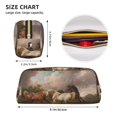 thumbnail image 3 of Uemuo Three Horses Oil Painting Printed Leather Pencil Case, Pencil Pouch, Portable Pencil Bag, Pen Case for& Office, 3 of 7