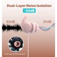 thumbnail image 3 of Auriculares Sleep Hmusic Sleep con micrófono, 30 dB, aislamiento de ruido, color rosa, 3 of 9