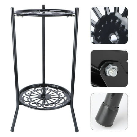 LULULION 1Pcs Simple Black Metal Planter Support Rack for Housewarming