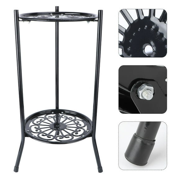 LULULION 1Pcs Simple Black Metal Planter Support Rack for Housewarming