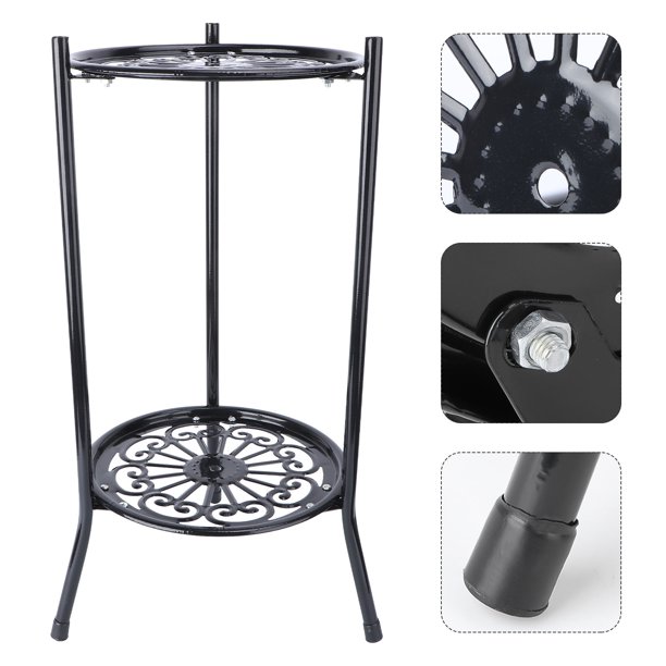 unbranded 1Ud Estante Para Macetas De Metal Negro Para Interior Con Resistente